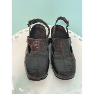 Easy Street Women's Heeled Brown Sandal Mule Size 5  S-296‎